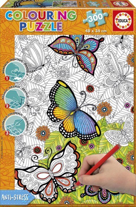 EDUCA Colouring puzzle Motýli 300 dílků - obrázek 1