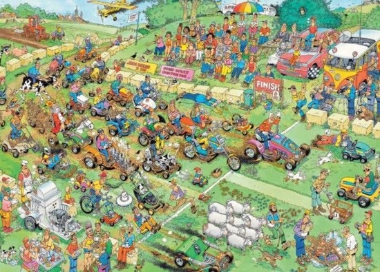 JUMBO Puzzle Závod sekaček na trávu 2000 dílků - obrázek 1