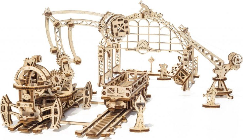 Ugears 3D dřevěné mechanické puzzle Tramvajová linka - obrázek 1