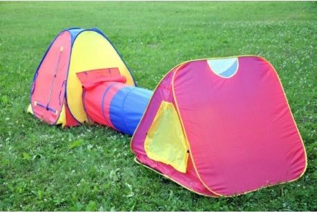 Stan 2ks s tunelem 105x105x95cm a 47x180cm samorozkládací polyester/kov - obrázek 1
