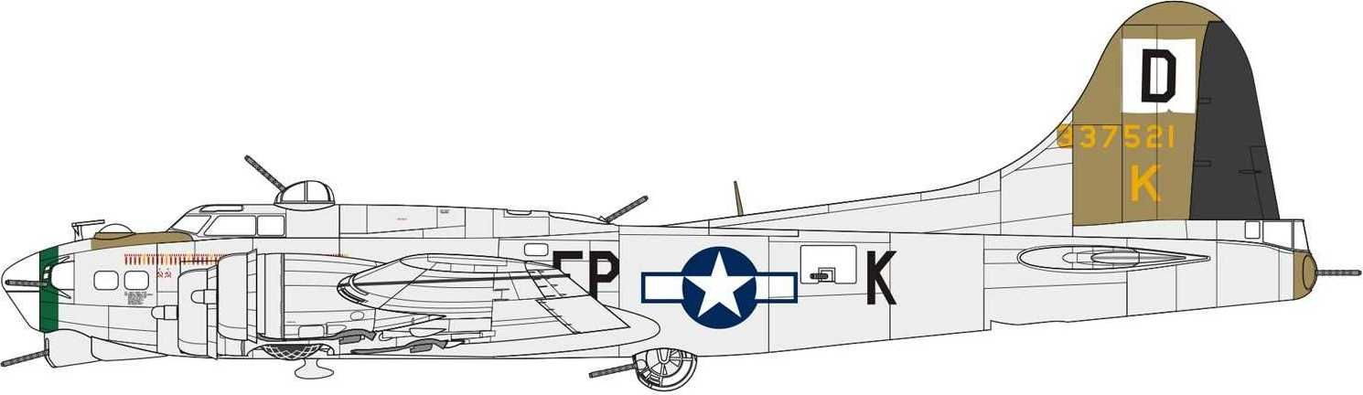 AIRFIX Classic Kit letadlo A08017A - Boeing B17G Flying Fortress - New Schemes (1:72) - obrázek 4