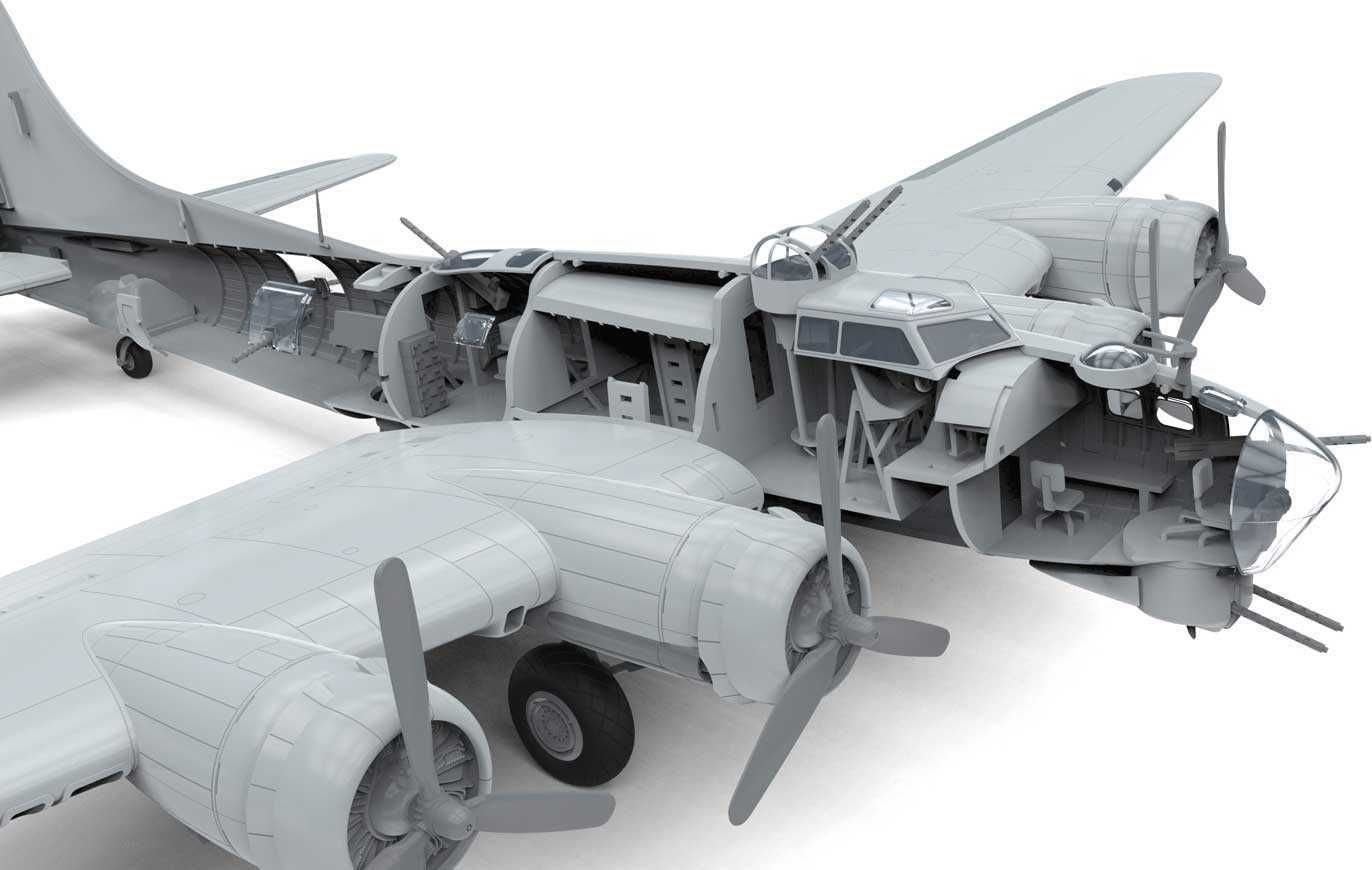 AIRFIX Classic Kit letadlo A08017A - Boeing B17G Flying Fortress - New Schemes (1:72) - obrázek 8