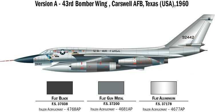 ITALERI Model Kit letadlo 1142 - B-58 Hustler (1:72) - obrázek 2