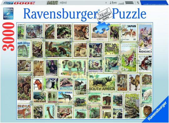 RAVENSBURGER Puzzle Známky se zvířaty 3000 dílků - obrázek 1