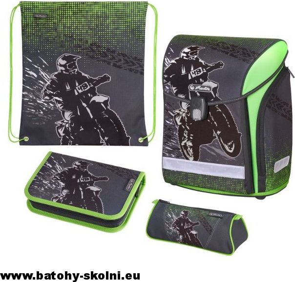 Školní aktovka Motokros 4 dílný set Midi Herlitz - obrázek 2
