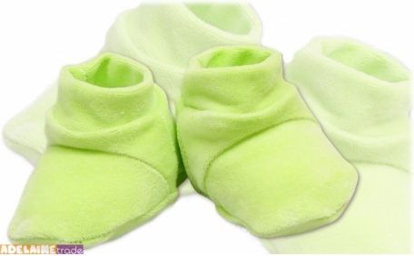 Botičky/ponožtičky VELUR - zelené - obrázek 1