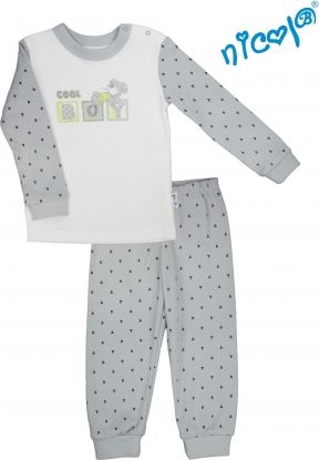 Dětské pyžamo Nicol, Boy - šedé/smetanová, vel. 92 - obrázek 1