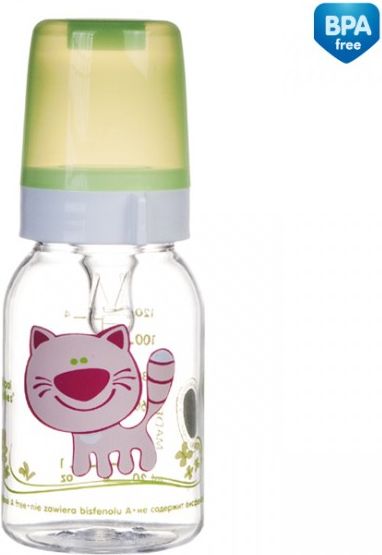 Kojenecká láhev Canpol babies veselá zvířátka 120 ml bez BPA kočička - obrázek 1
