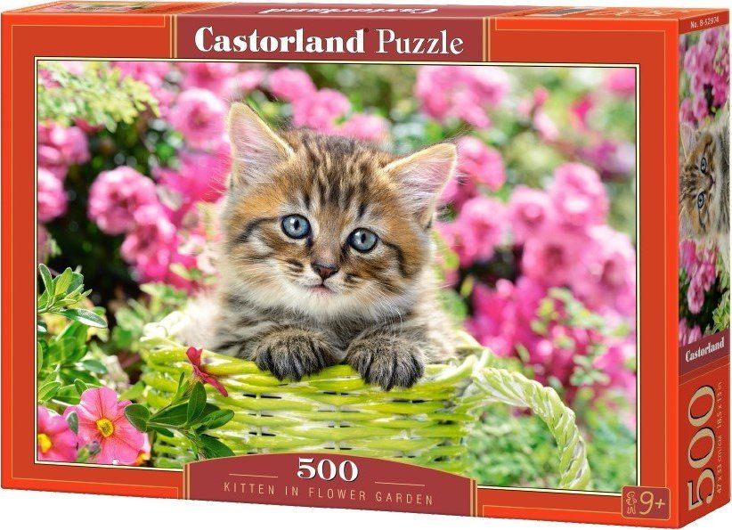CASTORLAND Puzzle Kotě v květinové zahradě 500 dílků - obrázek 2