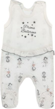 Kojenecké bavlněné dupačky Prima Ballerina, bílé, Velikost koj. oblečení 74 (6-9m) - obrázek 1