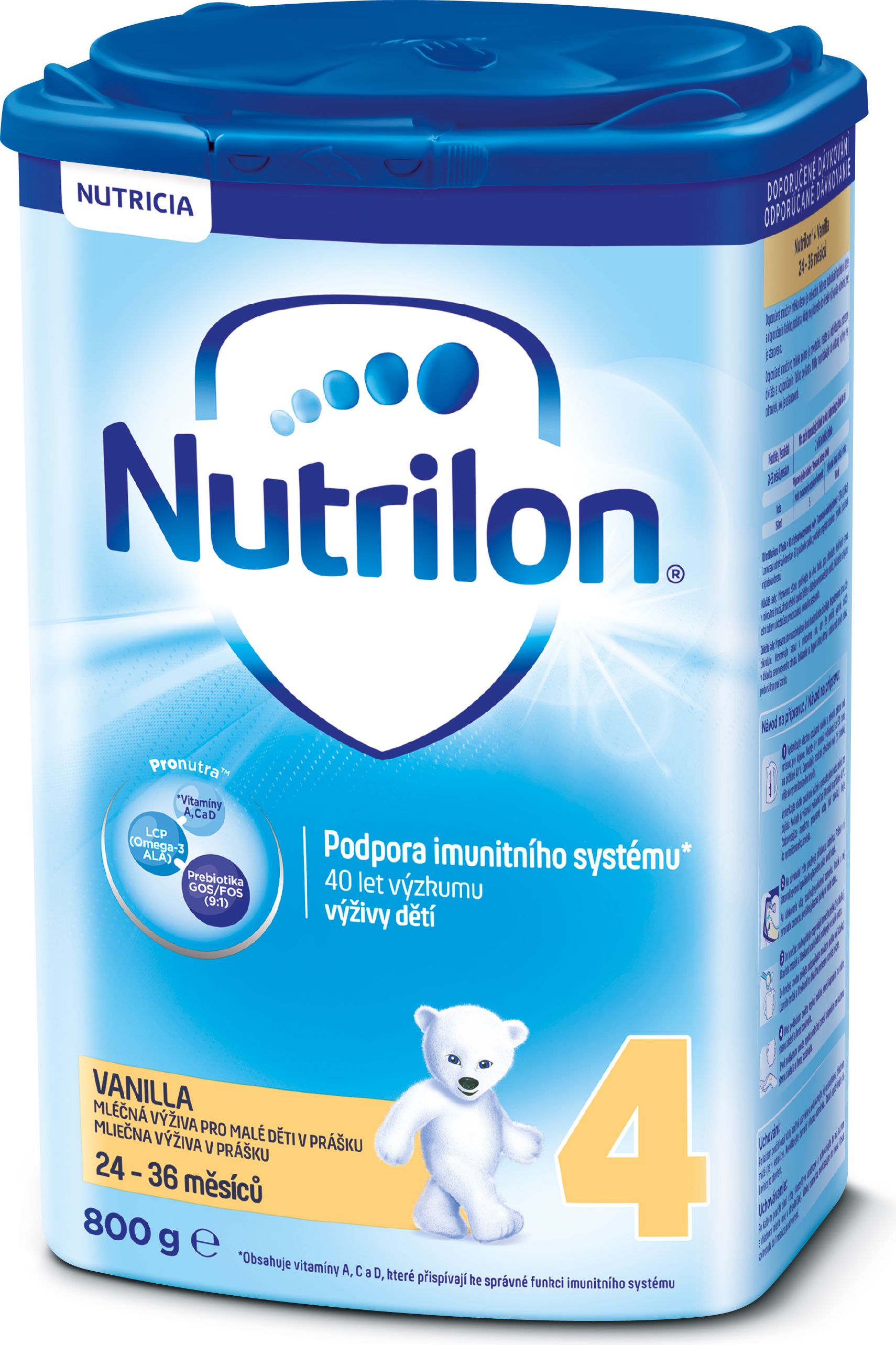 3x NUTRILON 4 ProNutra s příchutí vanilky (800g) - kojenecké mléko - obrázek 1