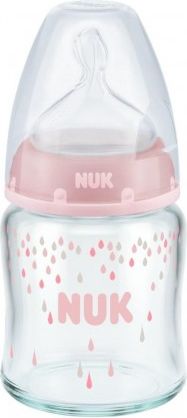 Skleněná kojenecká láhev NUK First Choice 120 ml růžová, Růžová - obrázek 1