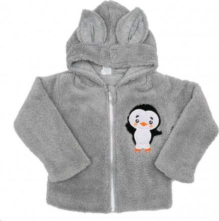 Zimní dětská mikina New Baby Penguin šedá, Šedá, 98 (2-3r) - obrázek 1