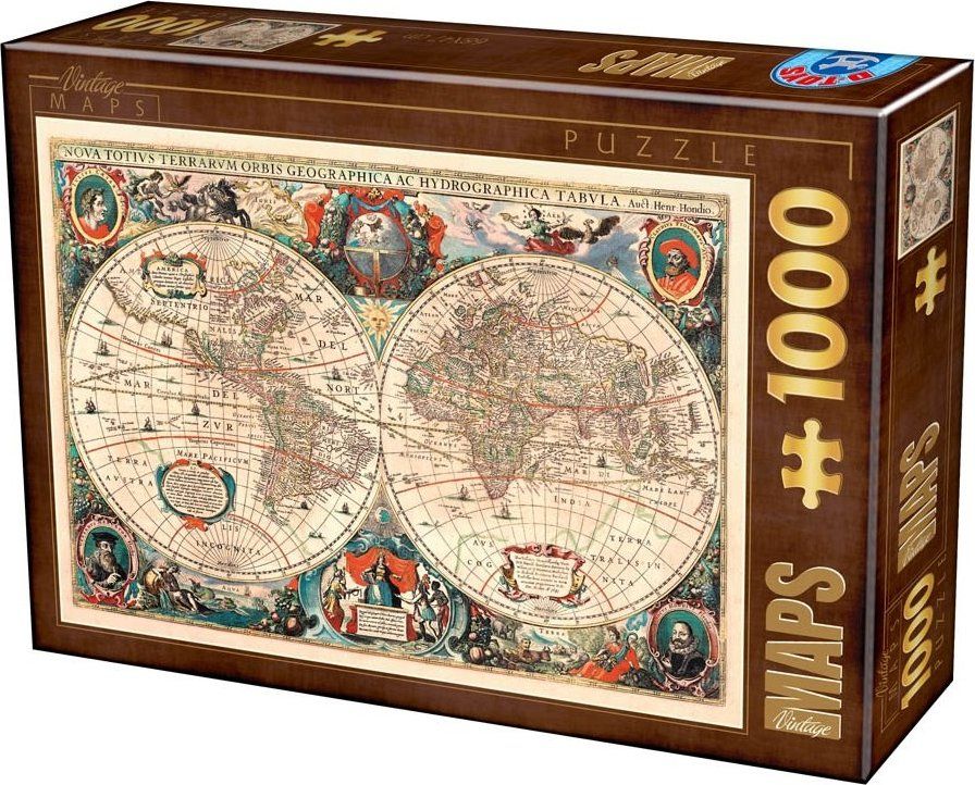D-TOYS Puzzle Antická mapa světa 1000 dílků - obrázek 1