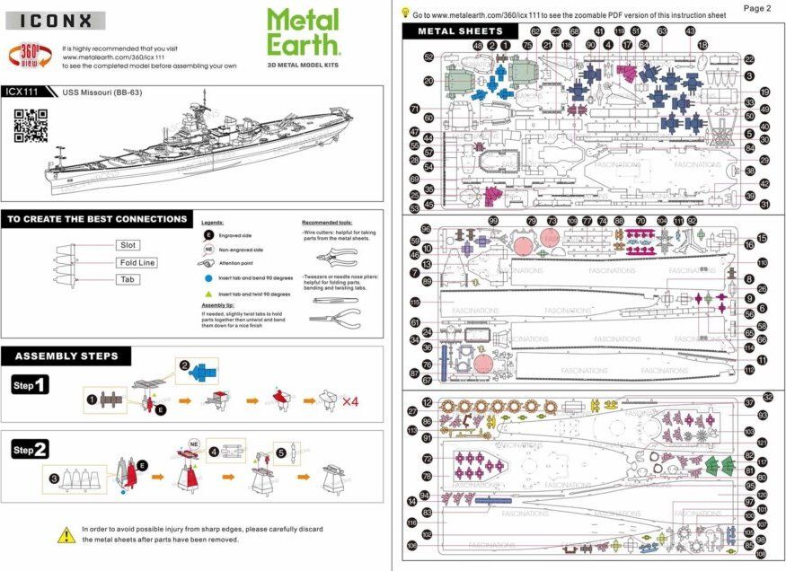 METAL EARTH 3D puzzle Letadlová loď USS Missouri BB-63 (ICONX) - obrázek 2