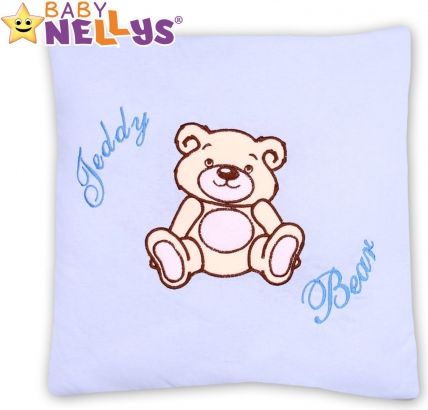 Baby Nellys Polštářek 40x40 Teddy Bear - sv. modrý - obrázek 1
