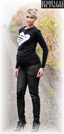 Be MaaMaa Těhotenské kalhoty/jeans NANA  - černý jeans - obrázek 1