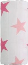 T-tomi Velká bavlněná TETRA osuška 120x120 cm 1 ks růžové hvězdičky - obrázek 1