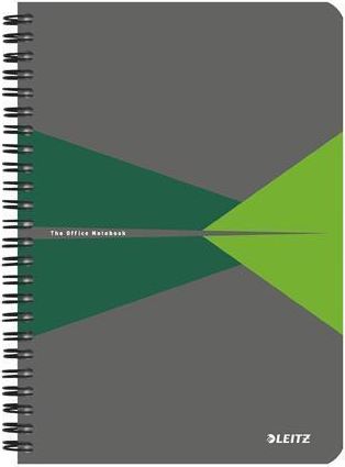 Leitz blok "Office", šedo-zelená, drátěná kroužková vazba, A5, linkovaný, laminované desky 90 listů - obrázek 1