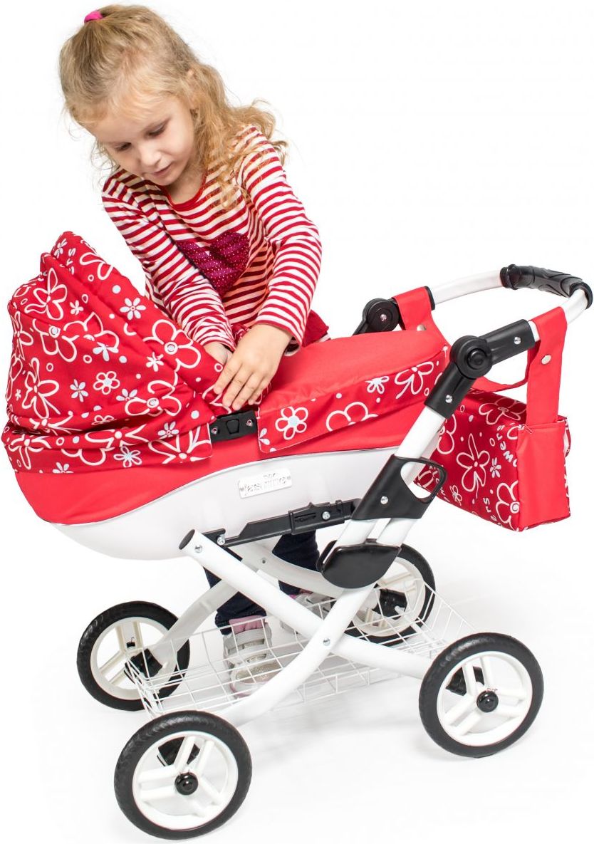 Dětský kočárek pro panenky JASMINE Kids K12 červený puntík - obrázek 10
