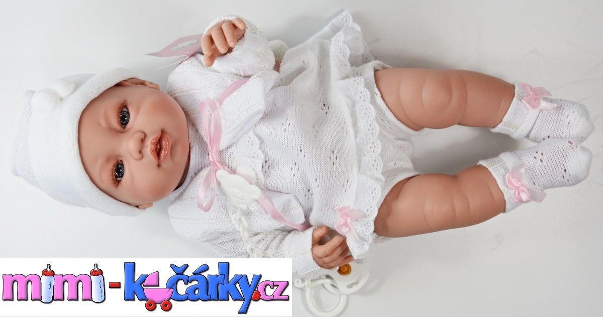 Španělská panenka Berbesa Angels bílé oblečení 42 cm - obrázek 5