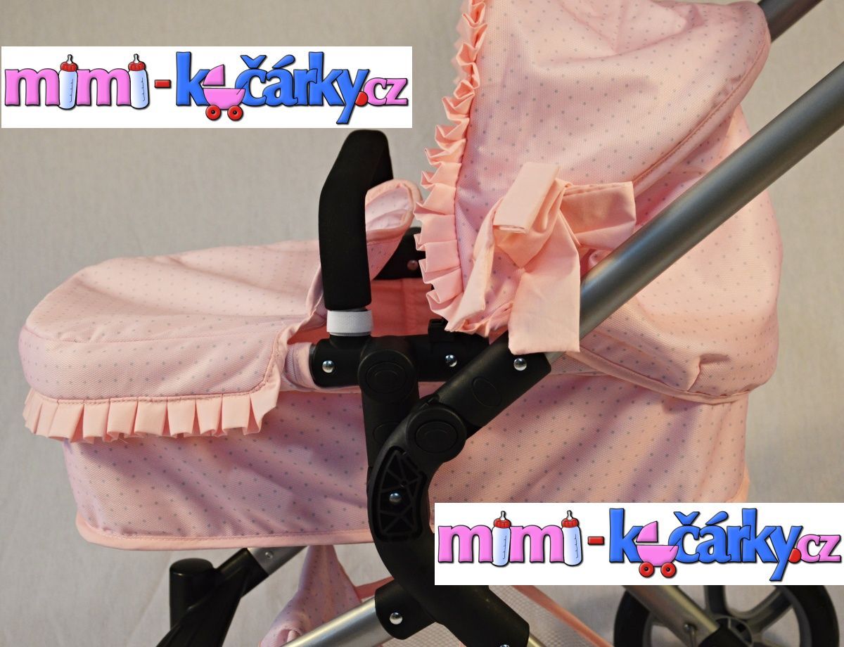 Kočárek pro panenky Arias Elegance 2x1 pink - obrázek 3