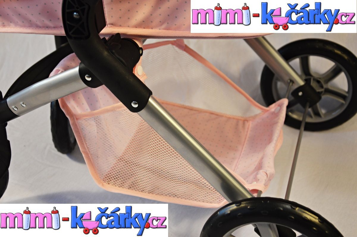 Kočárek pro panenky Arias Elegance 2x1 pink - obrázek 7