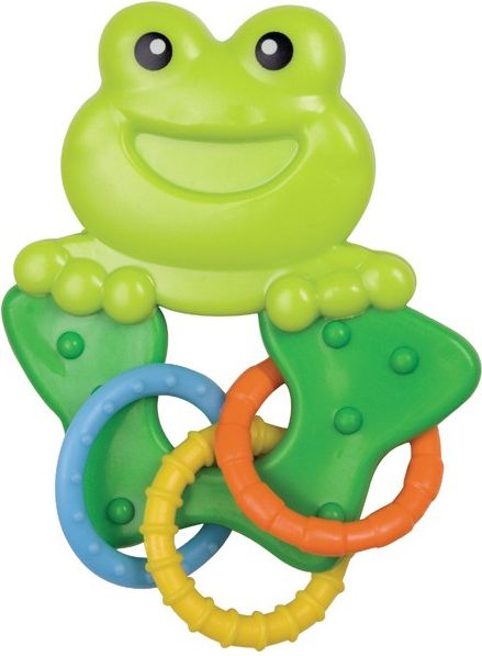 Kojenecké chrastítko Canpol babies žabka s kroužky 56/128 - obrázek 1