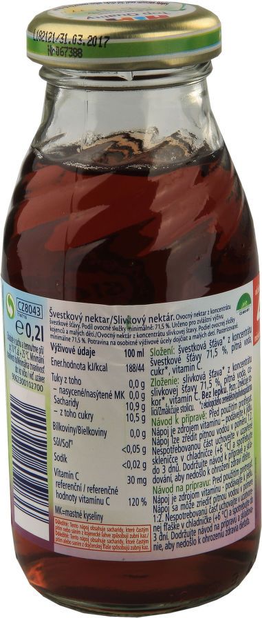 HiPP ŠŤÁVA BIO Švestkový nápoj 200ml - obrázek 2