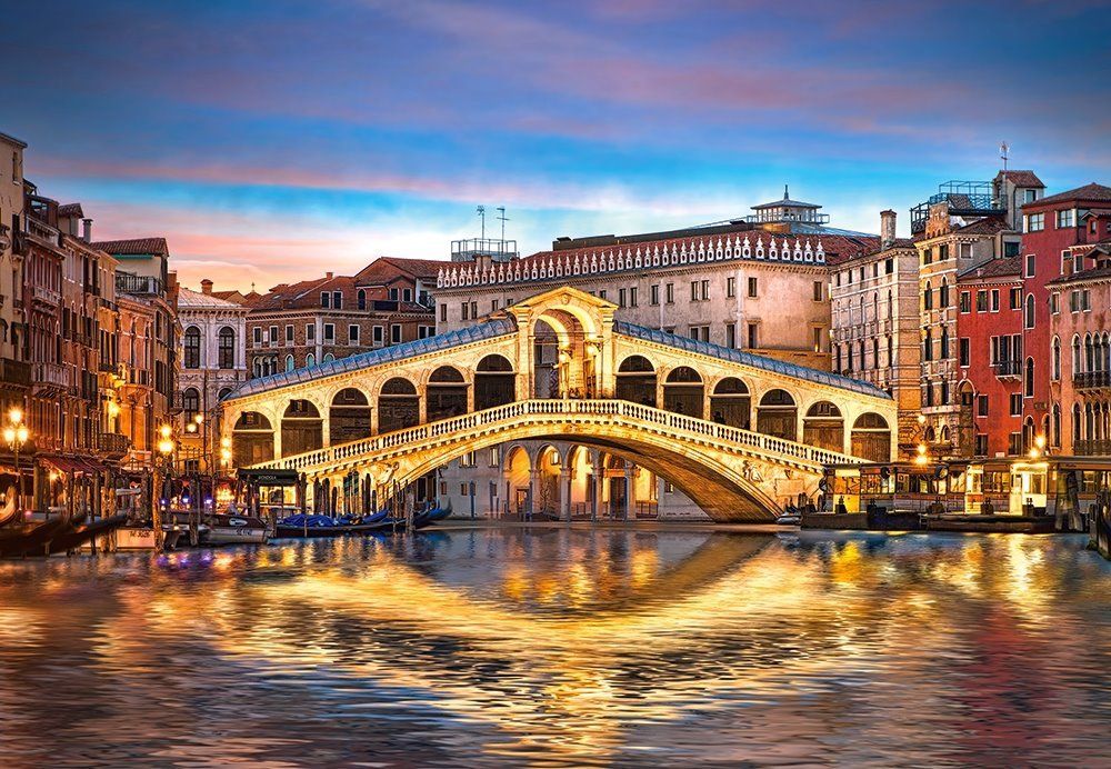 CASTORLAND Puzzle Noční most Rialto, Benátky 1000 dílků - obrázek 1