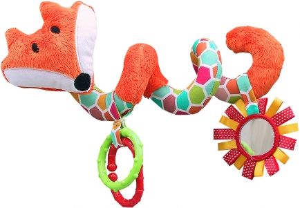 Hencz Toys Edukační hračka Hencz s chrastítkem a zrcátkem  - LIŠKA - spirálka -oranžová - obrázek 1