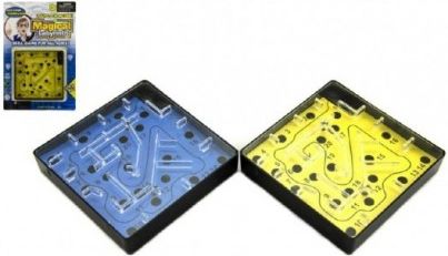Bludiště/Labyrint hlavolam plast 10cm na kartě - obrázek 1