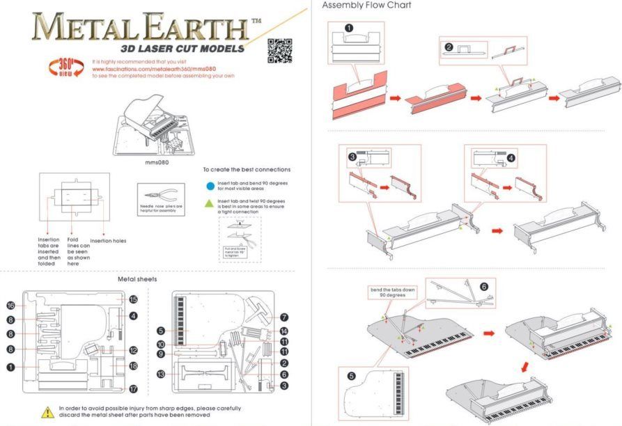 METAL EARTH 3D puzzle Klavír - obrázek 2