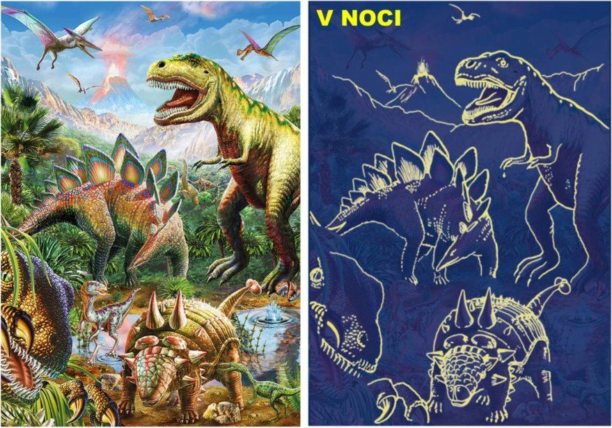 DINO Svítící puzzle Svět dinosaurů XL 100 dílků - obrázek 1