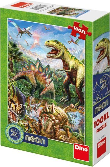 DINO Svítící puzzle Svět dinosaurů XL 100 dílků - obrázek 4