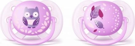 Dudlíky 0-6 m Ultra Soft Holka - lila - obrázek 1