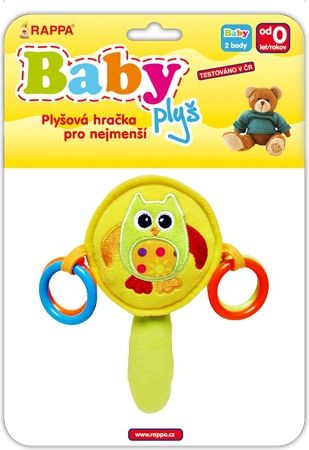 RAPPA Rappa Chrastítko plyšové baby sova s rukojetí - obrázek 4