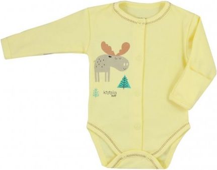 Kojenecké celorozepínací body Koala Happy Baby žluté, Žlutá, 68 (4-6m) - obrázek 1
