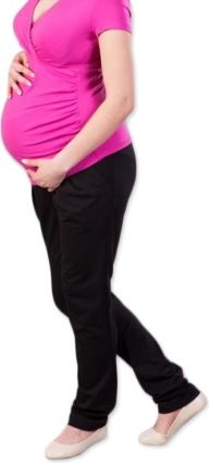 Těhotenské kalhoty/tepláky Gregx, Awan s kapsami - černé, vel. S - obrázek 1