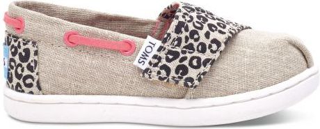 Toms béžové dětské boty Bimini Cheetah Metallic Linen - 23,5 - obrázek 1