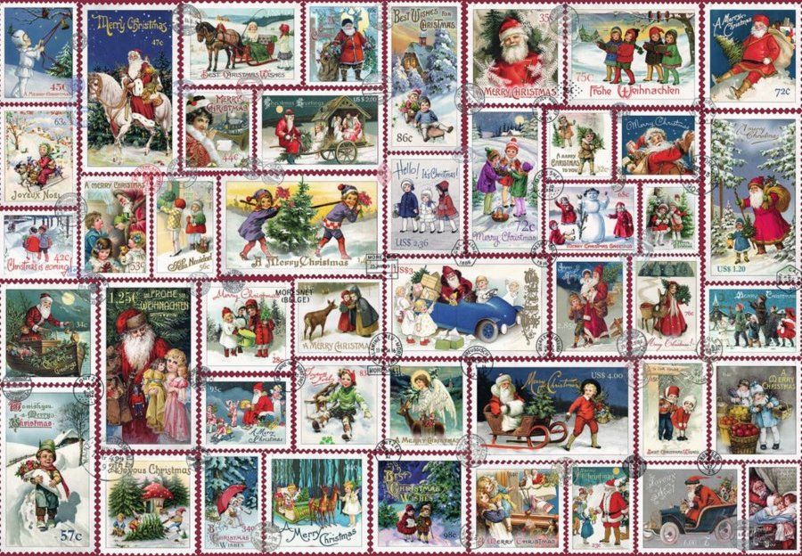 RAVENSBURGER Puzzle Sbírka vánočních známek 1000 dílků - obrázek 1