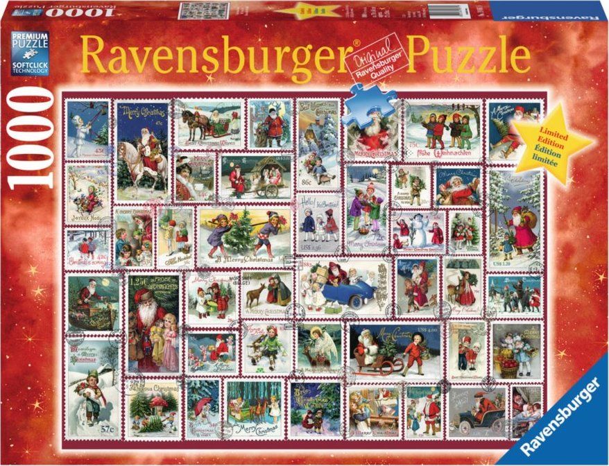 RAVENSBURGER Puzzle Sbírka vánočních známek 1000 dílků - obrázek 2