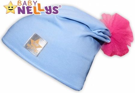Bavlněná čepička Tutu květinka Baby Nellys ® - sv. modrá - obrázek 1