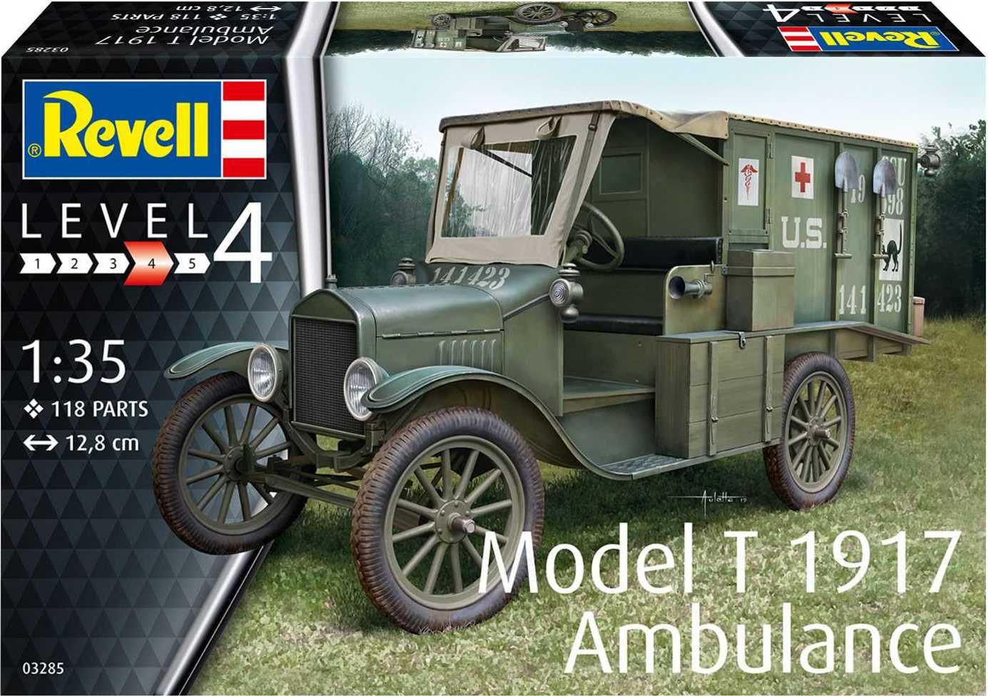 REVELL Plastic ModelKit military 03285 - Model T 1917 Ambulance (1:35) - obrázek 3