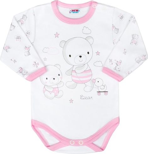 Kojenecké body New Baby růžové Bears velikost 74 klasické - obrázek 1