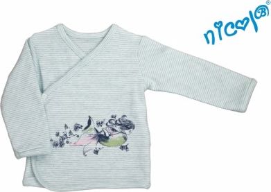Nicol Novorozenacká bavlněná košilka Mořská víla - zapínání bokem - mátová, Velikost koj. oblečení 68 (4-6m) - obrázek 1