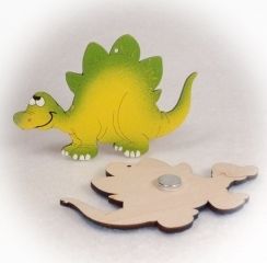 ČESKÁ DŘEVĚNÁ HRAČKA Dřevěné magnetky - Stegosaurus - obrázek 4