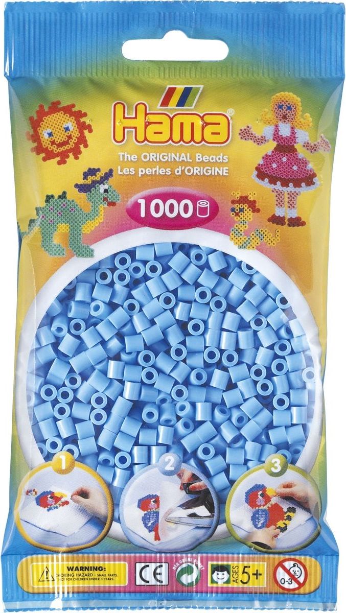 Hama H207-46 Midi Pastelově modré korálky 1000 ks - obrázek 1