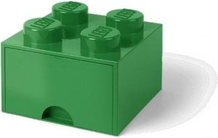 LEGO úložný box s šuplíkem 250x250x180mm - tmavě zelený - obrázek 1