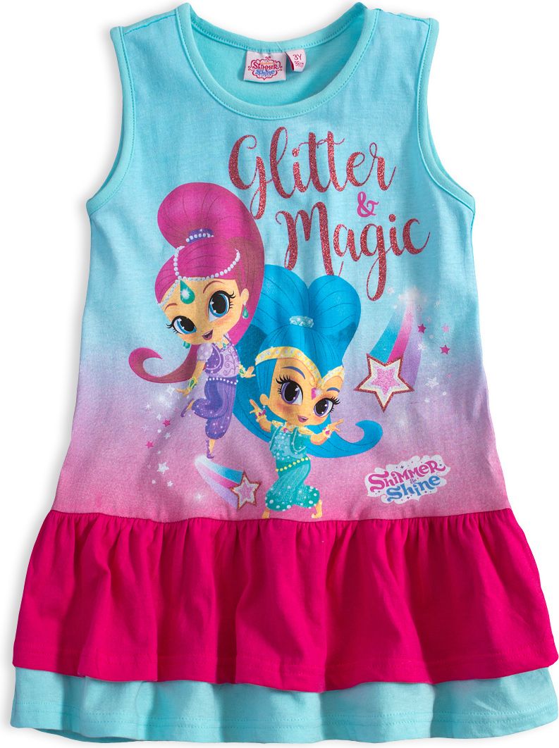 Dívčí letní šaty SHIMMER & SHINE GLITTER tyrkysové Velikost: 110 - obrázek 1